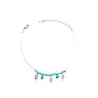 Boncuklu Yonca Halhal - Gümüş