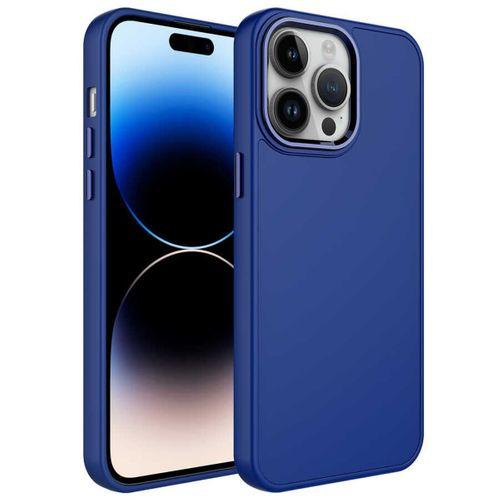Apple iPhone 14 Pro Max Kılıf Metal Çerçeve ve Buton Tasarımlı Silikon Zore Luna Kapak