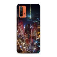 Xiaomi Redmi Note 9 4g Uyumlu Kılıf Azarbaijan (33) Hybrid Kılıf Kuleler Gece