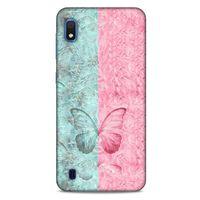 Samsung Galaxy A10 Kılıf Kelebek Etkisi (30) Silicone Case Turkuaz Pembe