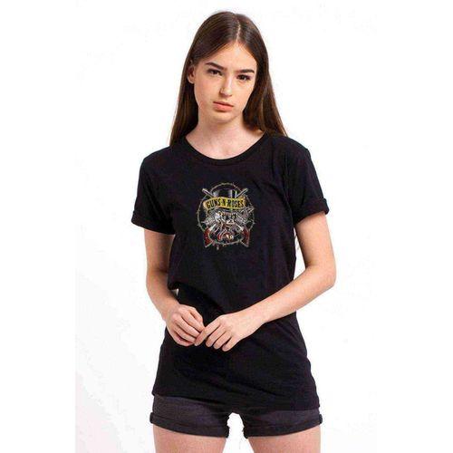 Guns N ROSES METAL Baskılı Siyah Kadın Tshirt