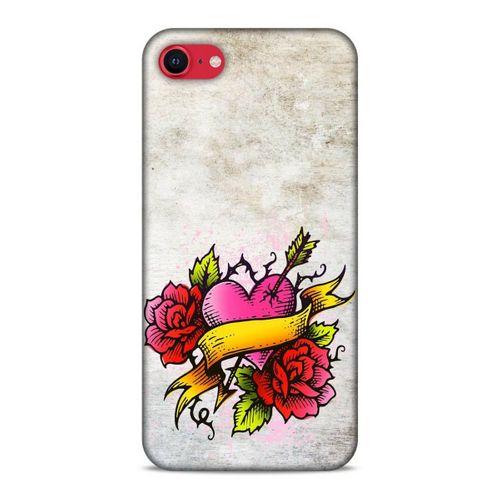 Lopard Apple iPhone SE 2020 Uyumlu Kılıf Tattoo's (12) Koruyucu Silikon Gri Pembe
