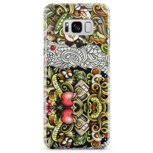 Samsung Galaxy S8 Kılıf Diyet Doodle Arka Kapak Koruma Desenli Full Koruyucu