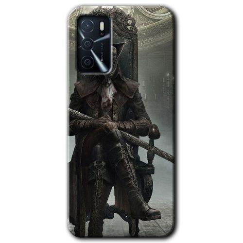 MRCİLETİSİM Oppo A16 Kılıf Baskılı Kapak - Bloodborne Hunters + 5D Tam Kaplayan Cam