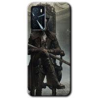 MRCİLETİSİM Oppo A16 Kılıf Baskılı Kapak - Bloodborne Hunters + 5D Tam Kaplayan Cam
