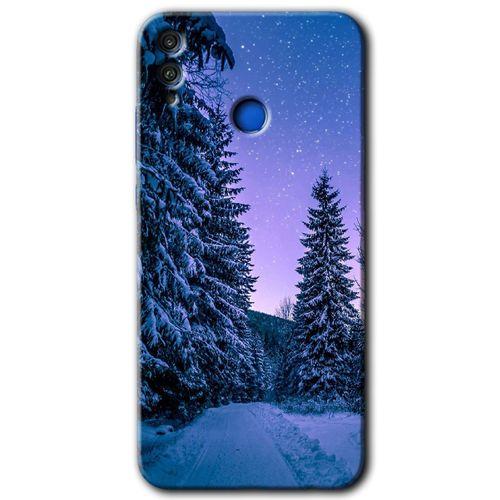 Potkal Hediye Fabrikası Honor 8c HD Baskılı Kılıf + 9D Tam Ekran Koruyucu - Kış Manzarası