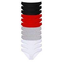 12 Adet Süper Eko Set Likralı Kadın Slip Külot Siyah Kırmızı Gri Beyaz