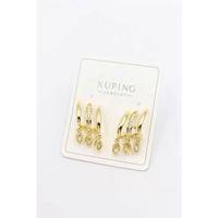 Taşlı Çoklu Görünümlü Küpe - Altın