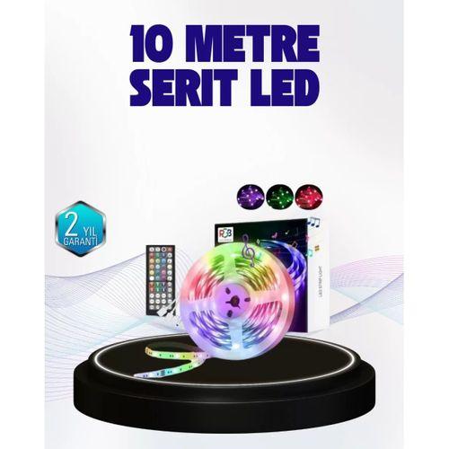 Bluetooth Kontrollü Smart Şerit Led 10m Sese Duyarlı Rgb Aydınlatma