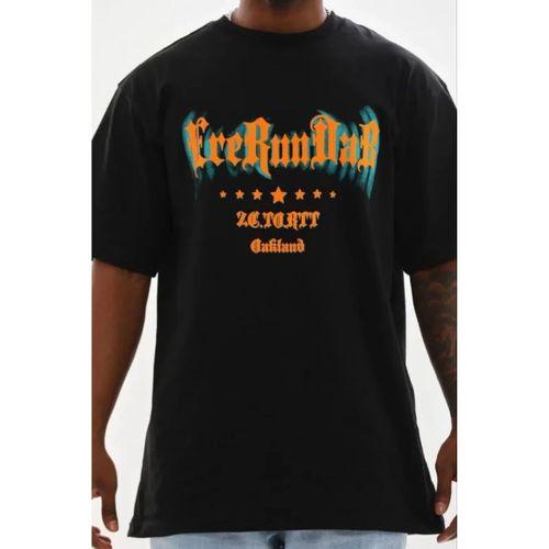 Erkek Baskılı T-Shirt Kısa Kol Bisiklet Yaka Regular Fit Rahat Kalıp Günlük Tişört - Siyah