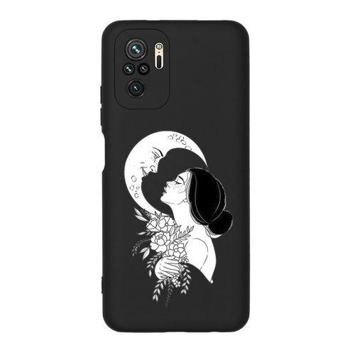 Redmi Note 10s Moon And Women Desenli Premium Silikonlu Telefon Kılıfı