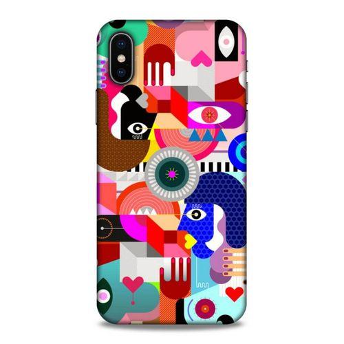 Lopard Apple Iphone X Uyumlu Kılıf Soyut Sanat (21) Baskılı Koruyucu Kapak
