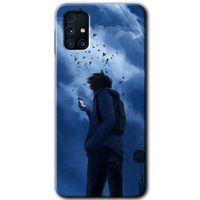 MRCİLETİSİM Samsung Galaxy M31s Kılıf Baskılı Kapak - Sonbahar Yalnızlığı +Tam Ekran Koruyucu