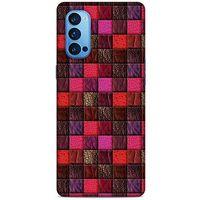 Oppo Reno 4 Pro Kılıf Patchwork (22) Tam Koruma Kılıfı Fuşya Bordo