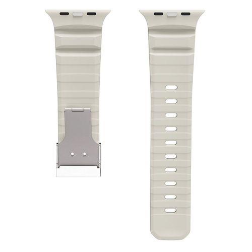Apple Watch 44mm Zore KRD-145 Metal Tokalı Silikon Kordon