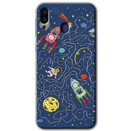 Potkal Hediye Fabrikası Samsung Galaxy M10s Kılıf HD Desen Baskılı Arka Kapak - Kedi Galaksi