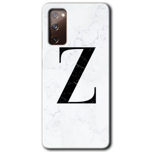 Galaxy S20 FE Kılıf HD Desen Baskılı Arka Kapak - Beyaz Mermer Desenli Z Harfi + Kırılmaz Cam