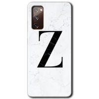 Galaxy S20 FE Kılıf HD Desen Baskılı Arka Kapak - Beyaz Mermer Desenli Z Harfi + Kırılmaz Cam