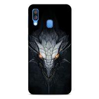 Samsung Galaxy A40 Kılıf Dragons (13) Silikon Kap Gri Ejderha