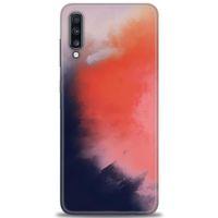 Samsung Galaxy A70 Kılıf HD Baskılı Kılıf - Sisli Turuncu + Tam Ekran Koruyucu