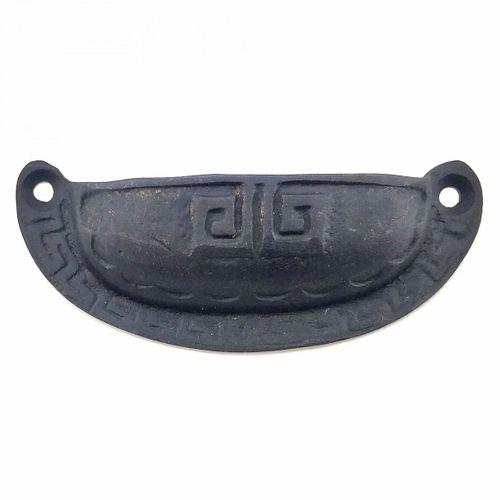 Antika Tarz Dekoratif Pirinç Çizgili Tas Mobilya Kulbu - 37x90 Mm, Oksit