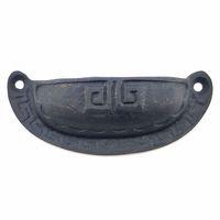 Antika Tarz Dekoratif Pirinç Çizgili Tas Mobilya Kulbu - 37x90 Mm, Oksit