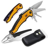 CAT DA980045 9 IN 1 Çok Fonksiyonlu Katlanabilir 27CM Paslanmaz Çelik Sarı Kamp Çakısı Bıçağı + Taşıma Kılıfı