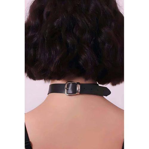 Püsküllü Deri Tasma, Deri Choker, Püskül Detaylık Şık Choker