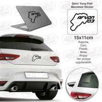 Afyon İli 03 Plaka Kodu Memleket Siyah Yarış Pisti Sticker - Oto Araba Etiket, Aksesuar, Tuning