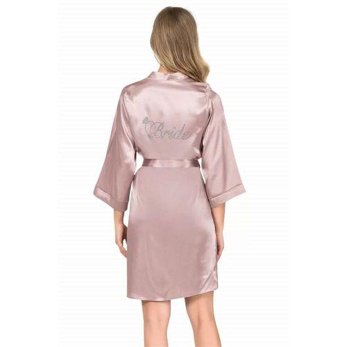 Vizon Kısa Saten Bride Sabahlık