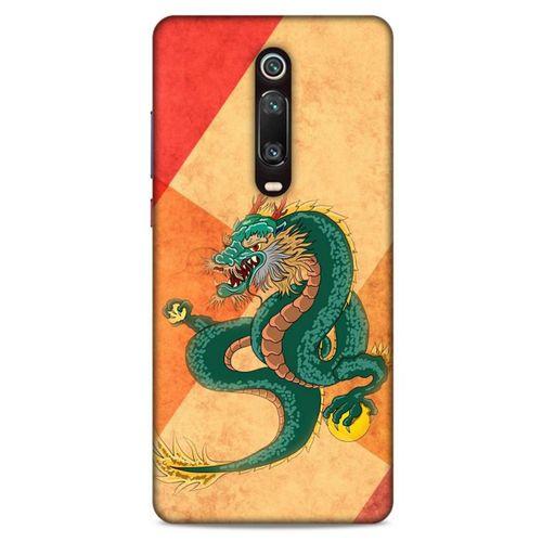 Xiaomi Redmi K20 Kılıf Dragons (24) Darbe Emici Kılıf Tatoo Yeşil Ejderha