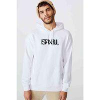 İstanbul Baskılı Beyaz Erkek Kapşonlu Sweatshirt