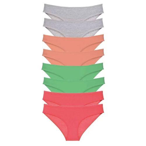 8 Adet Süper Eko Set Likralı Kadın Slip Külot Gri Pudra Yeşil Fuşya
