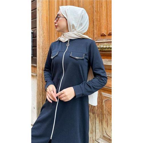Fermuarlı Uzun Tunik Pantolon Spor İkili Takım - 03058.015 - Lacivert