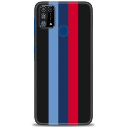 Samsung Galaxy M31 Kılıf HD Baskılı Kılıf - Bordo Çubuk + Tam Ekran Koruyucu
