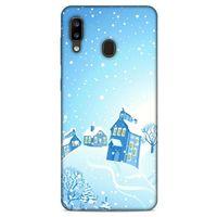 Samsung Galaxy A20 Kılıf Snowix (24) Darbe Emici Kılıf Beyaz Mavi