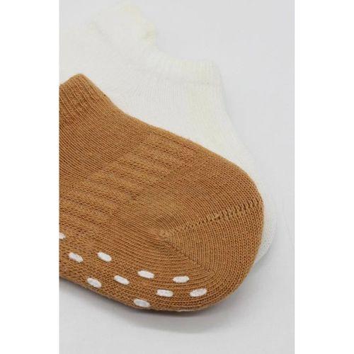 Eğitici Oyuncak Bistyle 2'Li Sneakers Kaymaz Colours Penye Çorap BS20104 Ekru Hardal