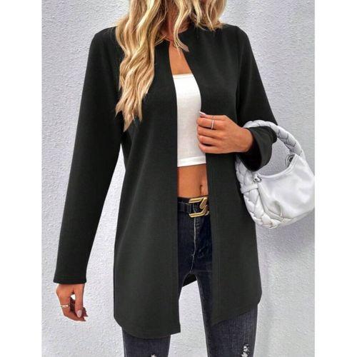 Kadın Uzun Kollu önü Açık Uzun Modal Ceket