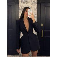 Kadın Atlas-dokuma Kumaş Ceket Elbise