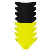 8 Adet Süper Eko Set Likralı Kadın Slip Külot Sarı Siyah