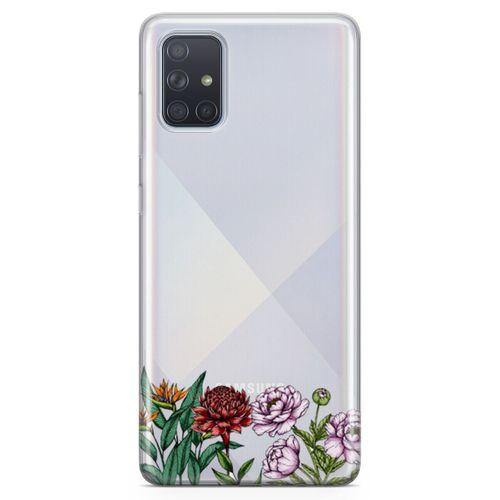 Samsung Galaxy A71 Kılıf Çiçek Üçlü Arka Kapak Koruma Desenli Full Koruyucu