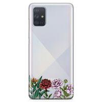 Samsung Galaxy A71 Kılıf Çiçek Üçlü Arka Kapak Koruma Desenli Full Koruyucu