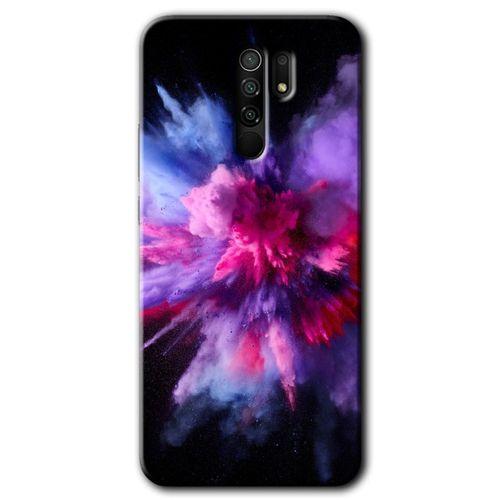 Redmi 9 Kılıf HD Desen Baskılı Arka Kapak - Color Splash Purple