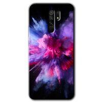 Redmi 9 Kılıf HD Desen Baskılı Arka Kapak - Color Splash Purple