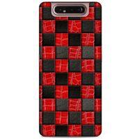 Samsung Galaxy A80 Kılıf Patchwork (47) Crystal Flex Kılıf Siyah Kırmızı