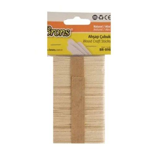 Brons Ahşap Çubuk Mini Renksiz 50Li - 2 paket