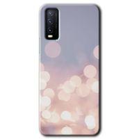Vivo Y20 Kılıf HD Desen Baskılı Arka Kapak + Temperli Cam - Blur Lights