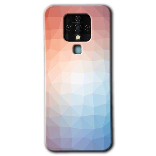 Tecno Camon 16 Kılıf HD Desen Baskılı Arka Kapak+Temperli Cam - Polygon Graident 3