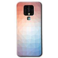 Tecno Camon 16 Kılıf HD Desen Baskılı Arka Kapak+Temperli Cam - Polygon Graident 3