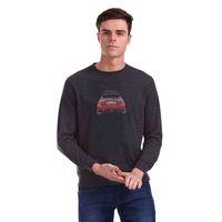 Modifiyeli Subaru Baskılı Füme Antrasit Erkek Sweatshirt